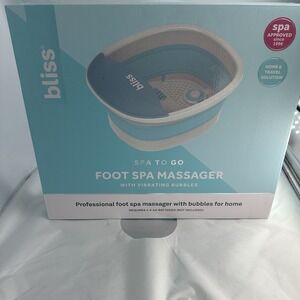 NEW Bliss Spa To Go Foot Spa Massager With Vibrating Bubbles